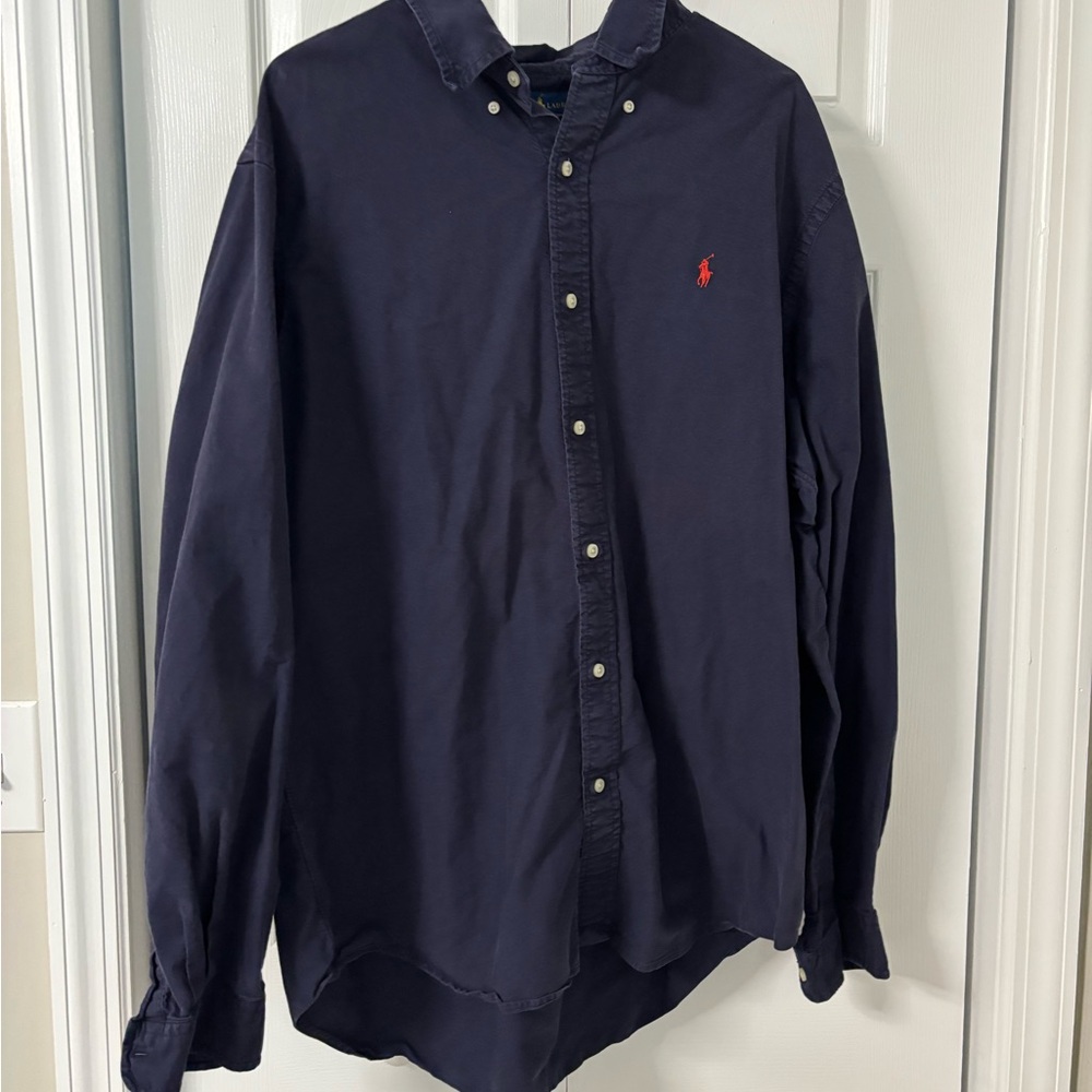 Polo by Ralph Lauren Men's Navy Blue Shirt